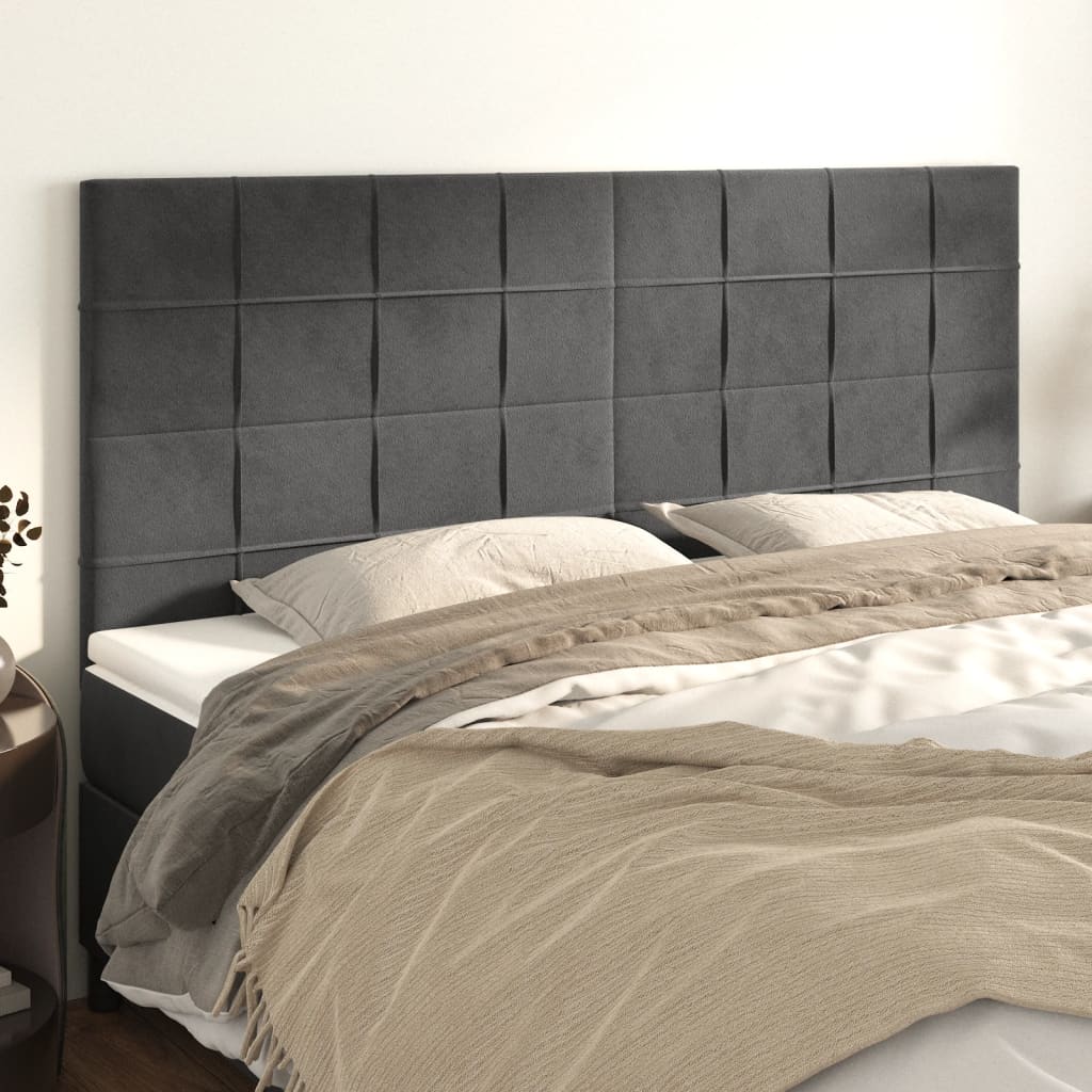 vidaXL Uzglavlje 4 kom tamnosivi 90x5x78/88 cm baršunasta - cover