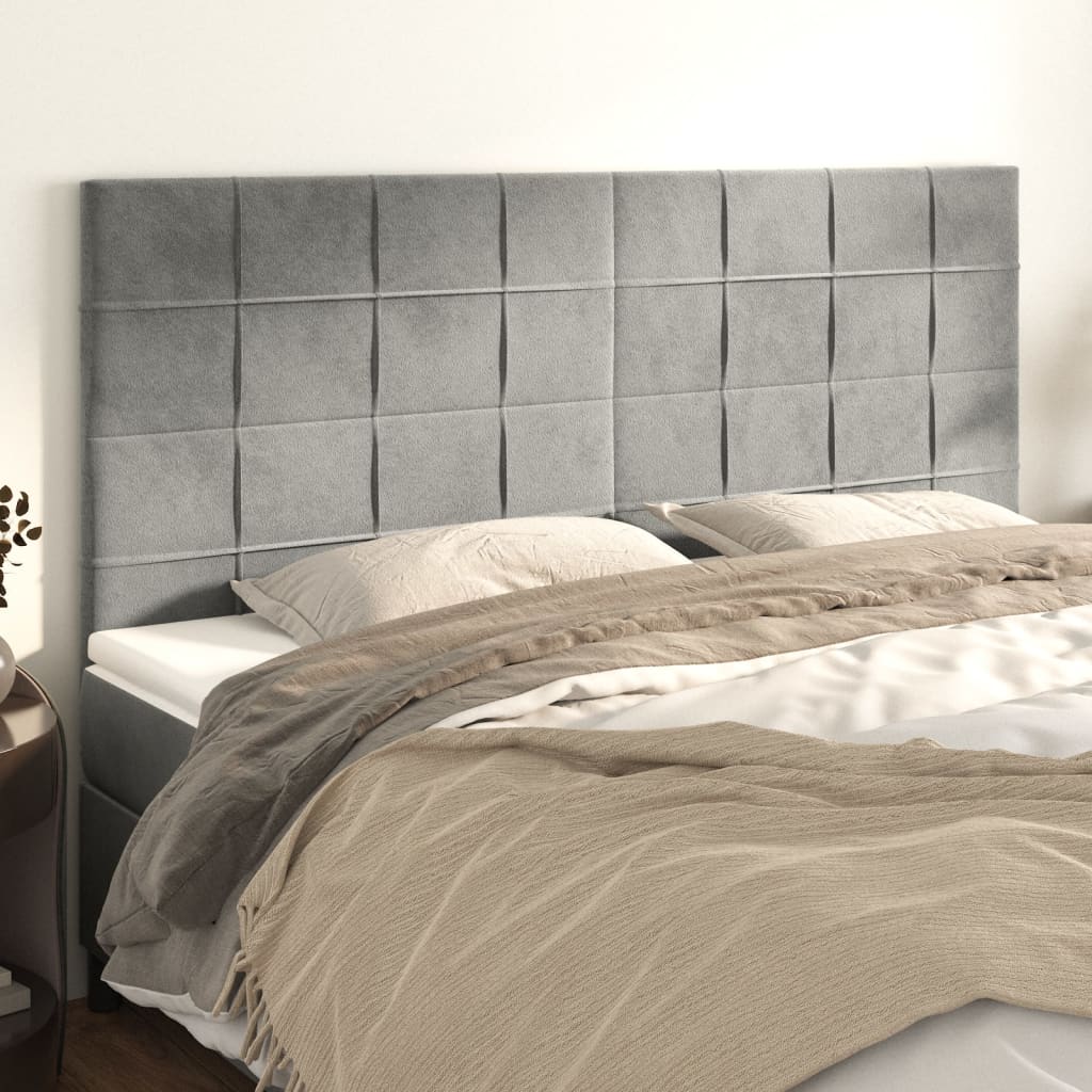 vidaXL Uzglavlje 4 kom svjetlosivi 100x5x78/88 cm baršunasta - cover