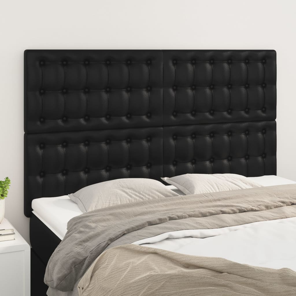 vidaXL Uzglavlja 4 kom crni 72 x 5 x 78/88 cm od umjetne kože - cover