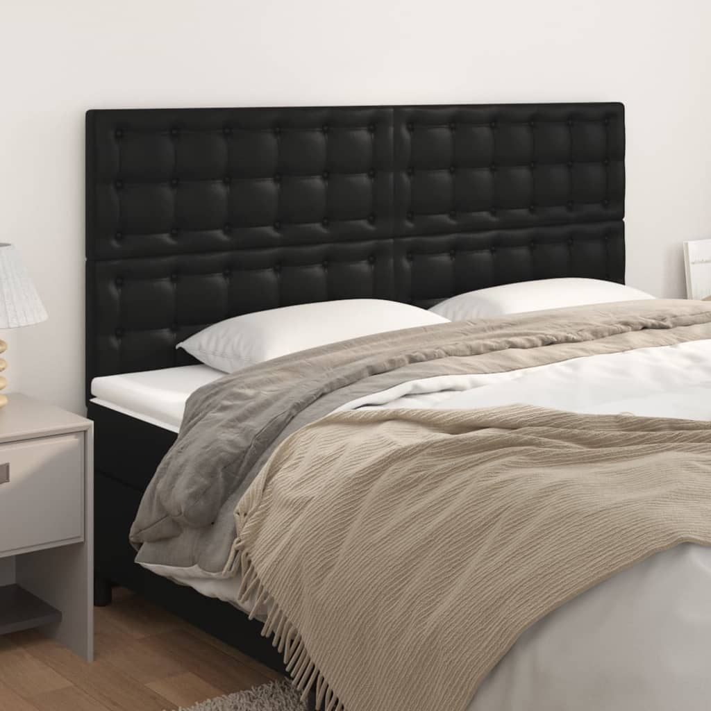 vidaXL Uzglavlje 4 kom crni 90x5x78/88 cm od umjetne kože - cover