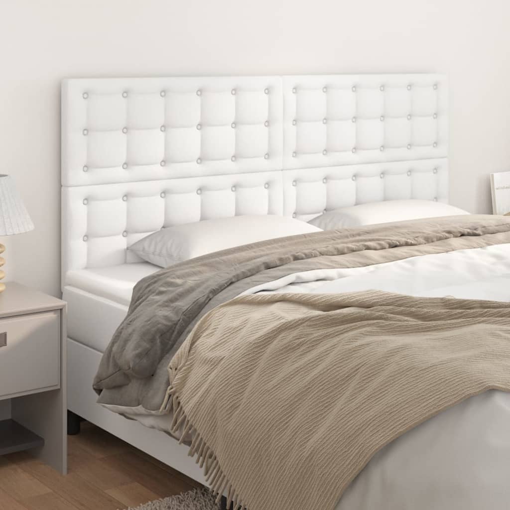 vidaXL Uzglavlje 4 kom bijeli 100x5x78/88 cm od umjetne kože - cover