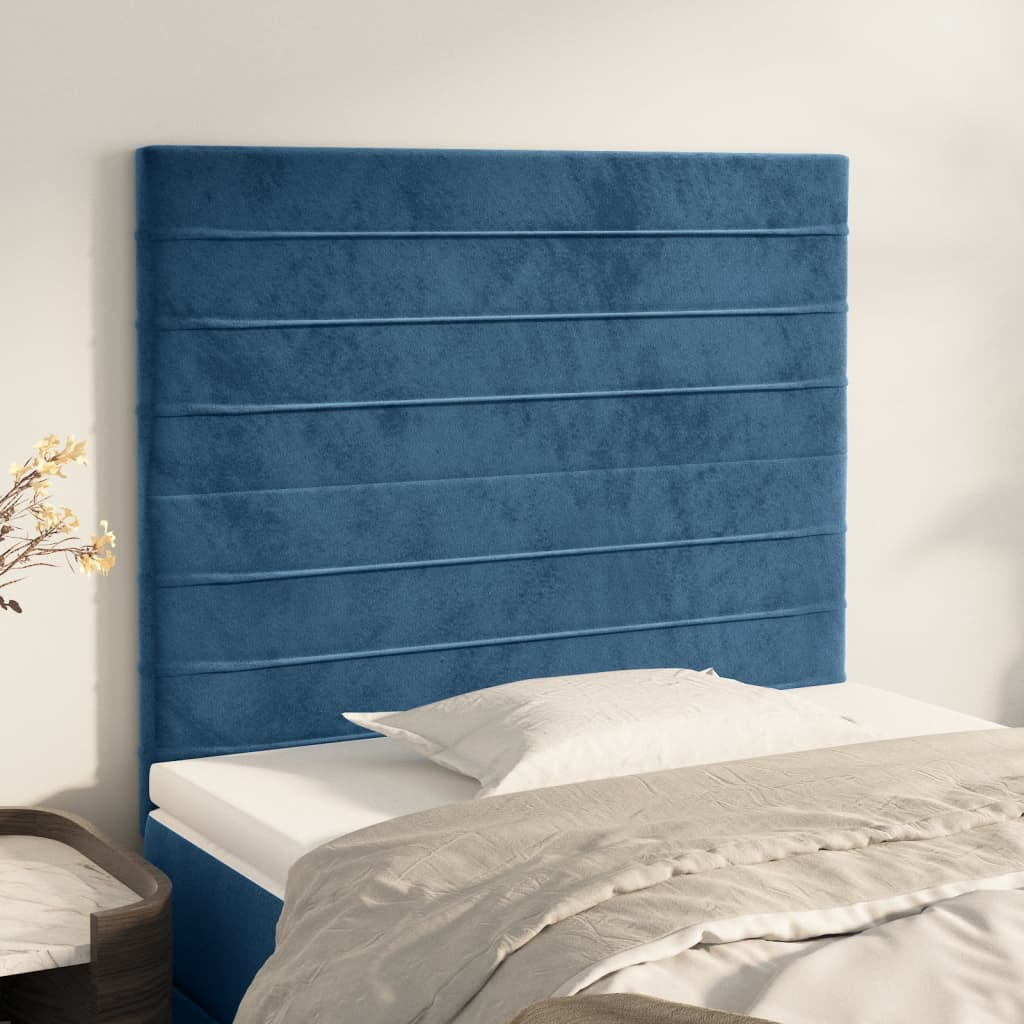 vidaXL Uzglavlja 2 kom tamnoplava 80x5x78/88 cm baršunasta - cover
