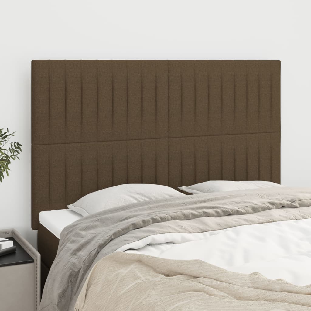 vidaXL Uzglavlja 4 kom tamnosmeđi 72 x 5 x 78/88 cm od tkanine - cover