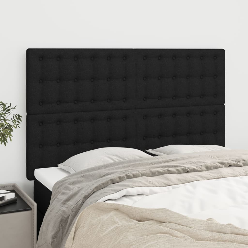 vidaXL Uzglavlja 4 kom crni 72 x 5 x 78/88 cm od tkanine - cover