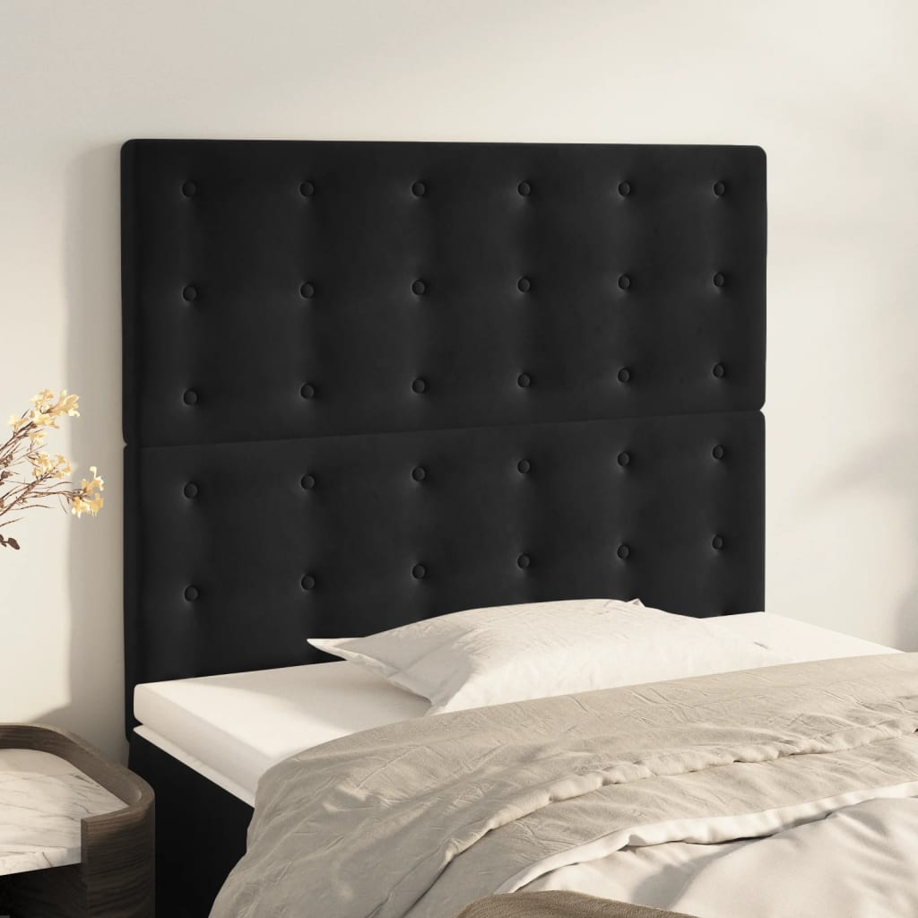 vidaXL Uzglavlja 2 kom crna 80x5x78/88 cm baršunasta - cover