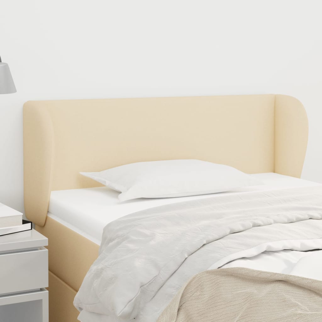 vidaXL Uzglavlje s ušima krem 83x23x78/88 cm od tkanine - cover