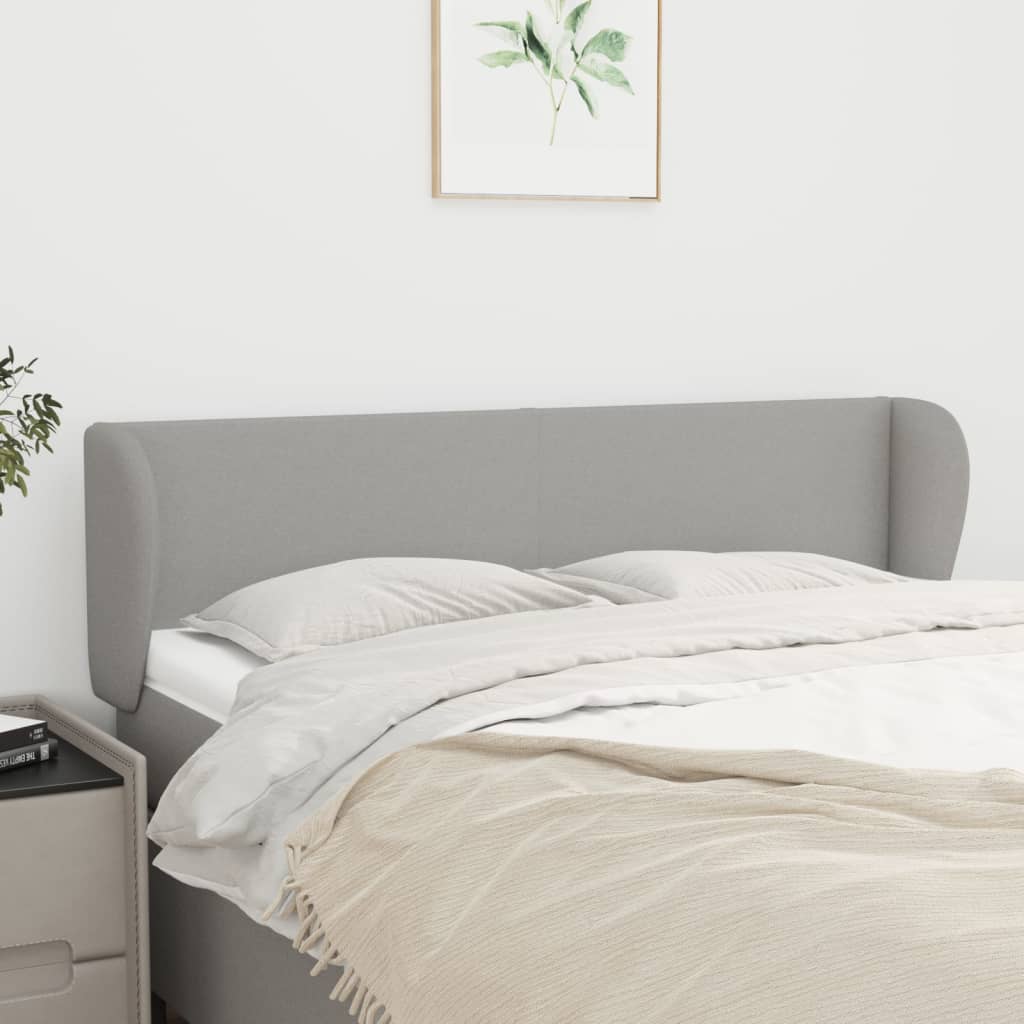 vidaXL Uzglavlje s ušima svjetlosivo 147x23x78/88 cm od tkanine - cover