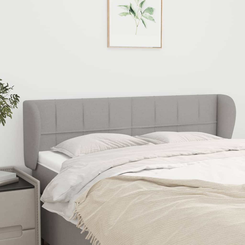 vidaXL Uzglavlje s ušima svjetlosivo 147x23x78/88 cm od tkanine - cover