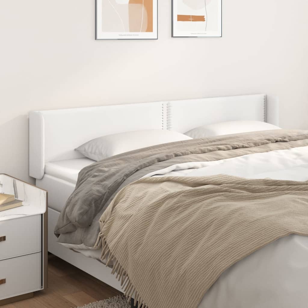 vidaXL Uzglavlje s ušima bijelo 203x16x78/88 cm od umjetne kože - cover