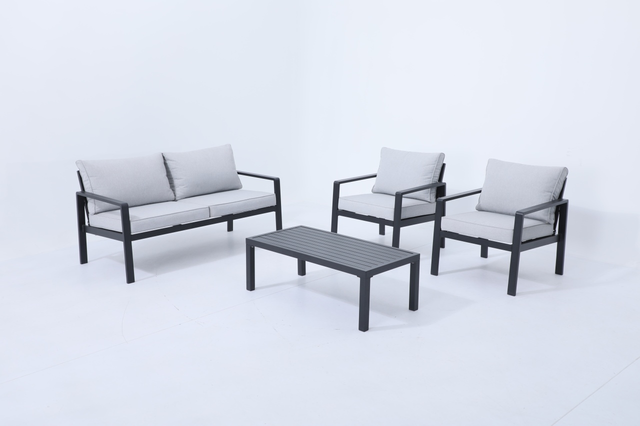 Aluminijska vrtna garnitura - sofa + 2 fotelje + stol - cover