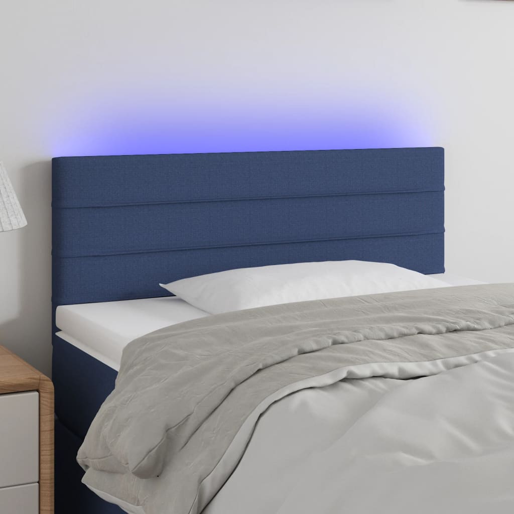 vidaXL LED uzglavlje plavo 100x5x78/88 cm od tkanine - cover
