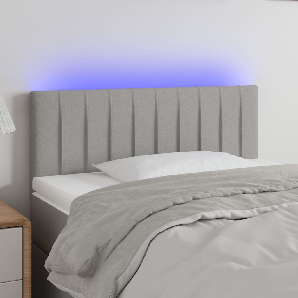 vidaXL LED uzglavlje svjetlosivo 80 x 5 x 78/88 cm od tkanine - cover