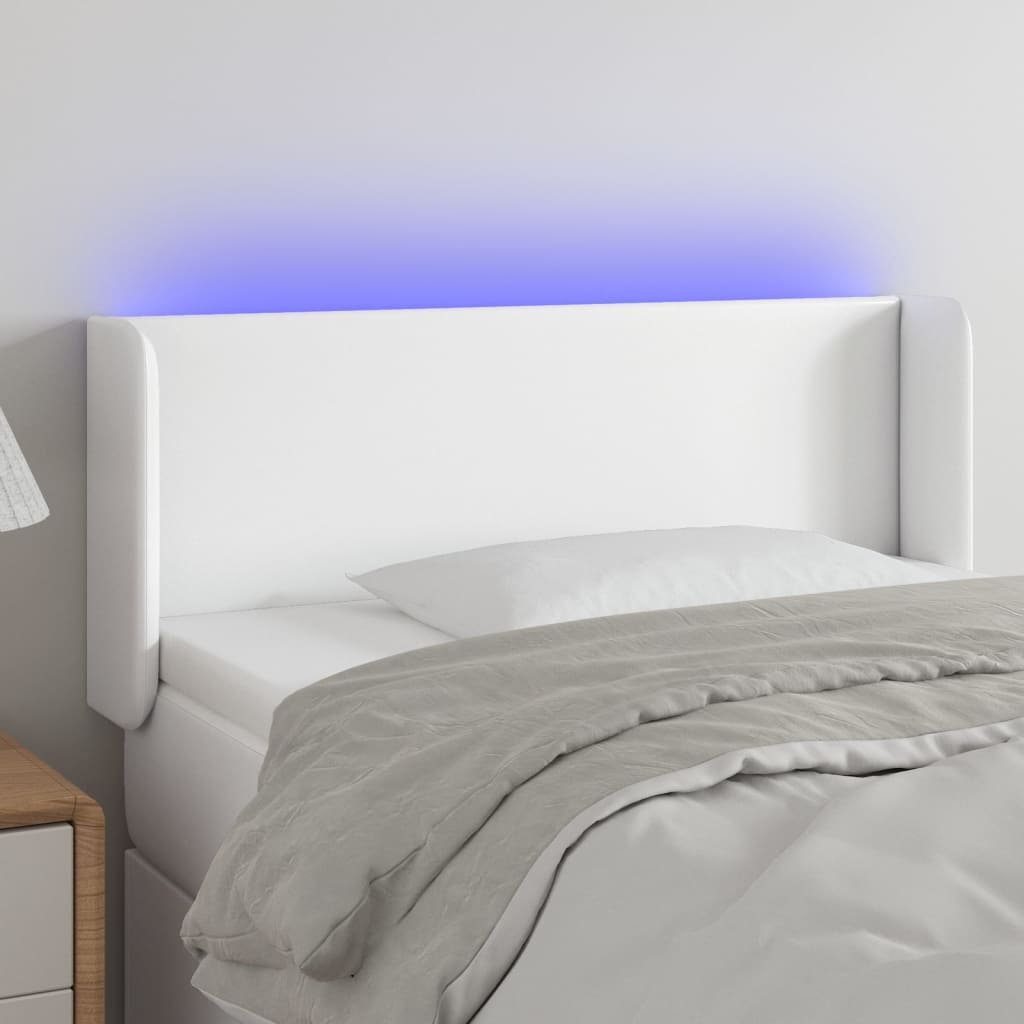 vidaXL LED uzglavlje bijelo 93x16x78/88 cm od umjetne kože - cover