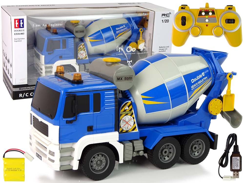 Concrete Truck Remote Controlled Blue 2.4G Rotating Pear Truck - cover