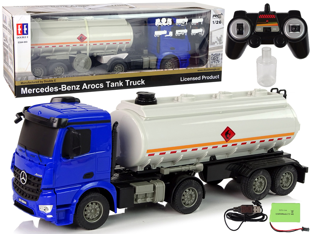 R/C Mercedes Arocs Blue tanker truck 1:26 Water - cover