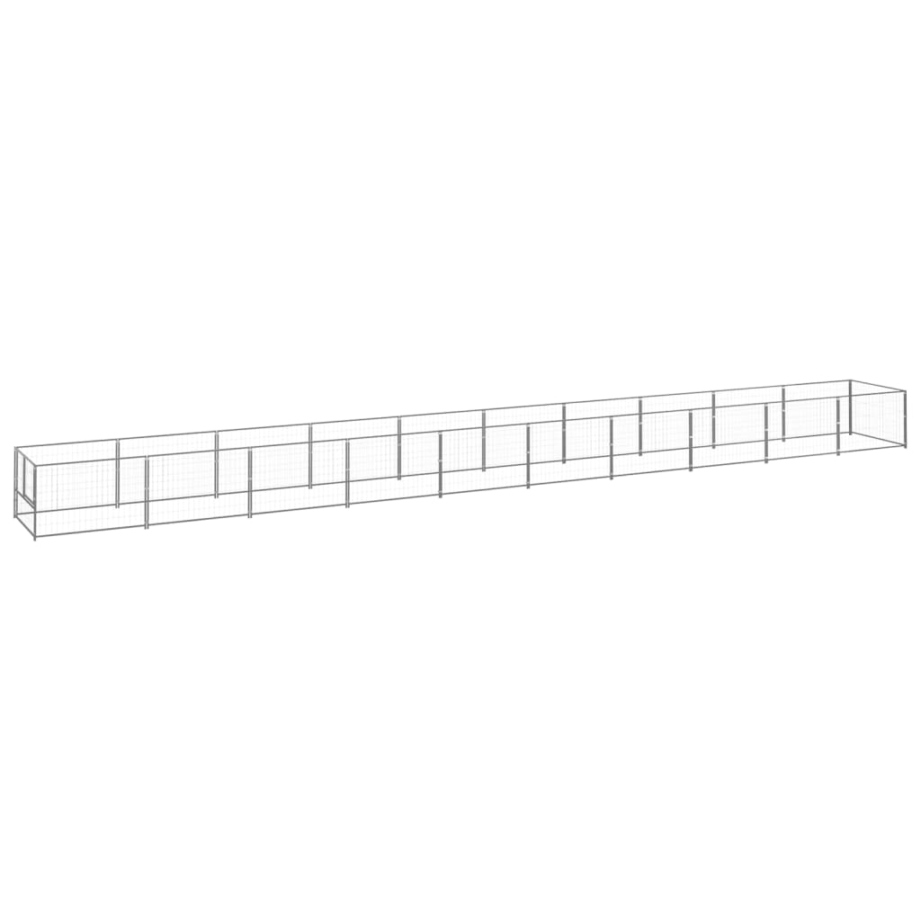 vidaXL Kavez za pse srebrni 10 m² čelični - cover