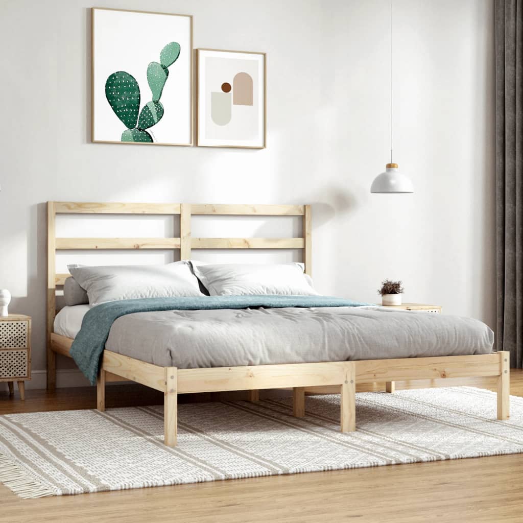 vidaXL Okvir za krevet od masivnog drva 135 x 190 cm bračni - cover