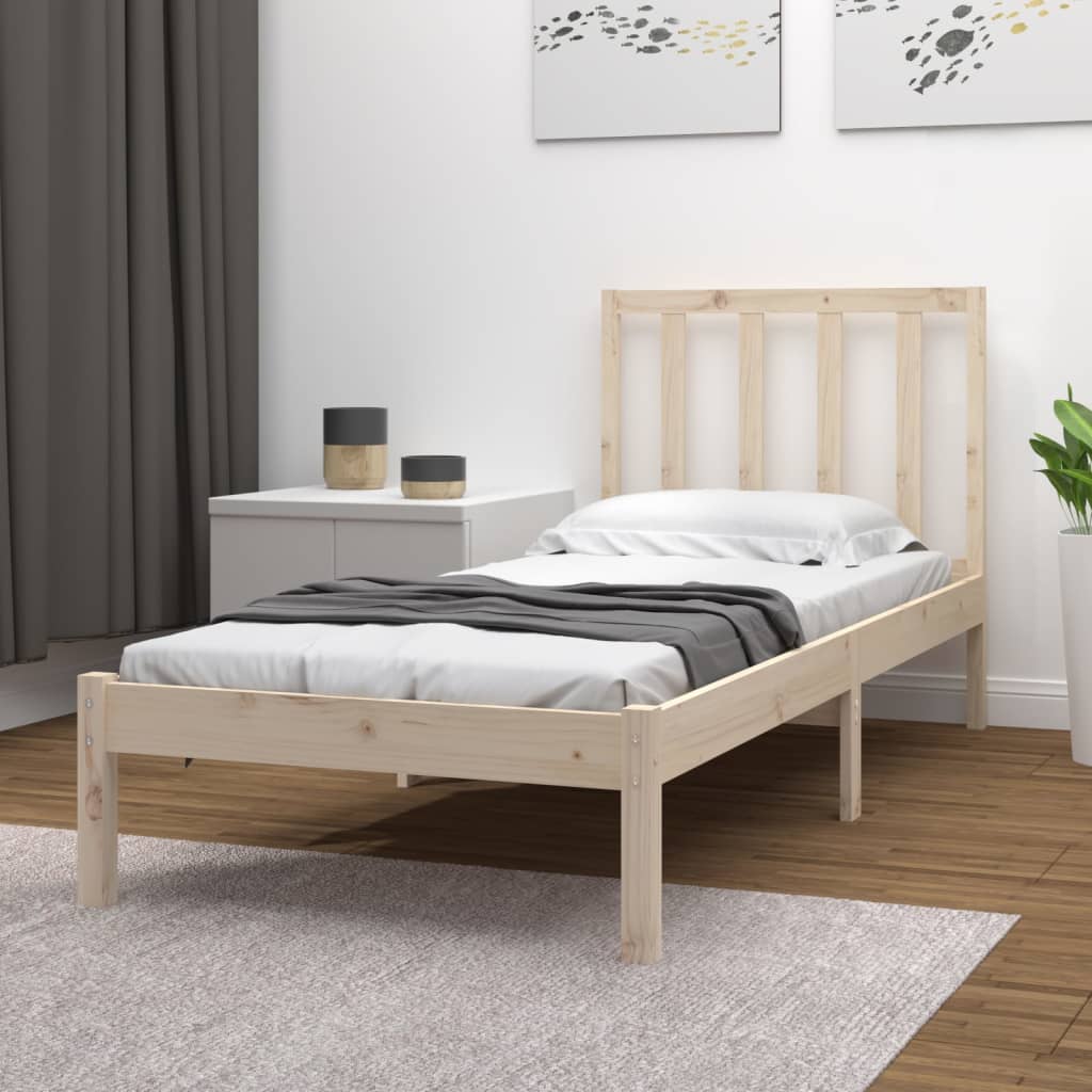 vidaXL Okvir za krevet od masivne borovine 90 x 200 cm - cover
