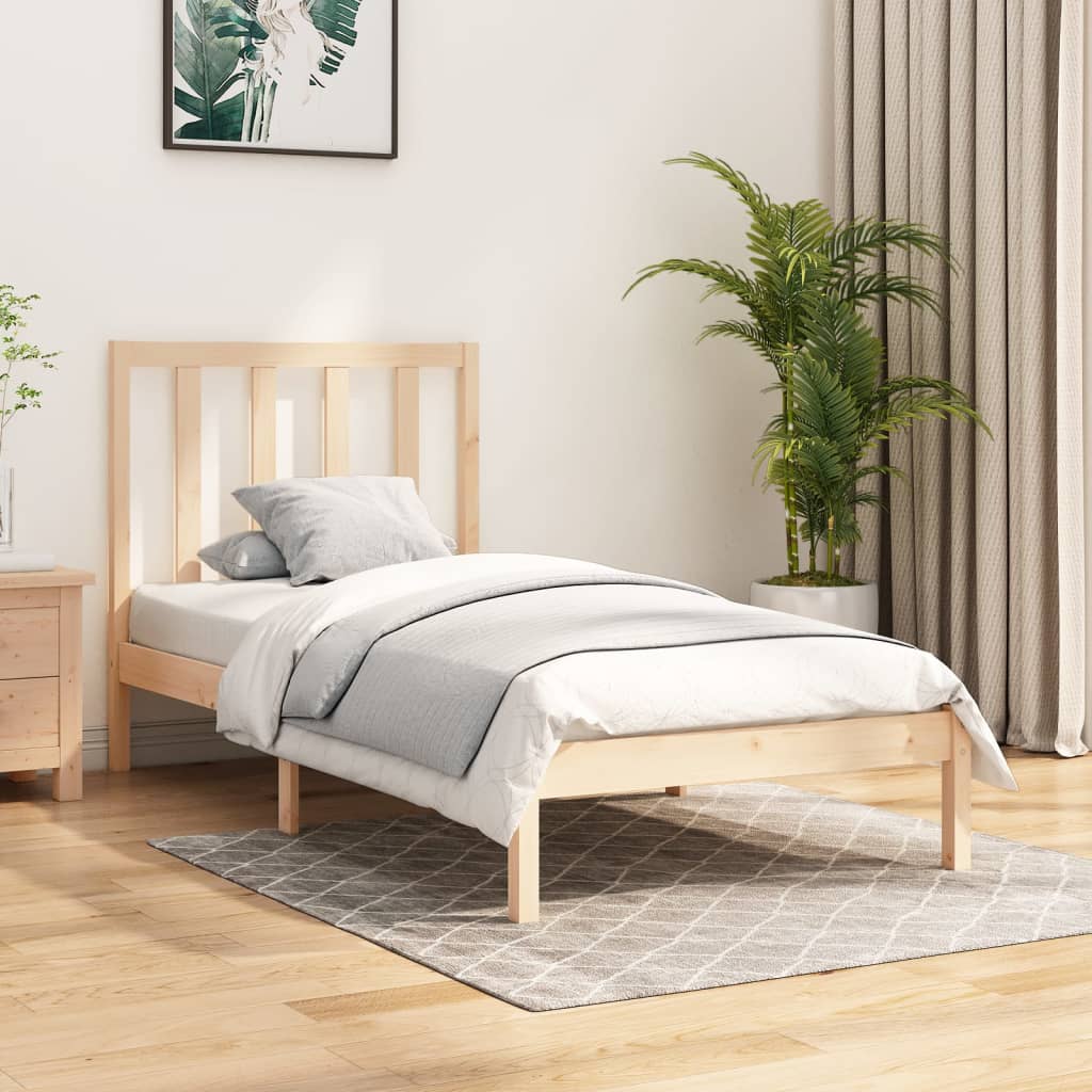 vidaXL Okvir za krevet od masivne borovine 90 x 200 cm - cover