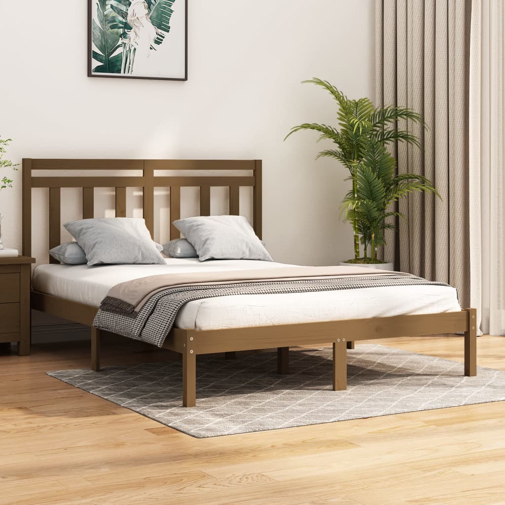 vidaXL Okvir za krevet od masivnog drva boja meda 120 x 200 cm - cover