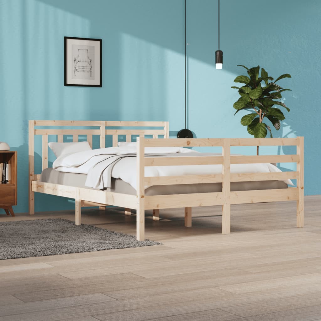 vidaXL Okvir za krevet od masivnog drva 160 x 200 cm - cover