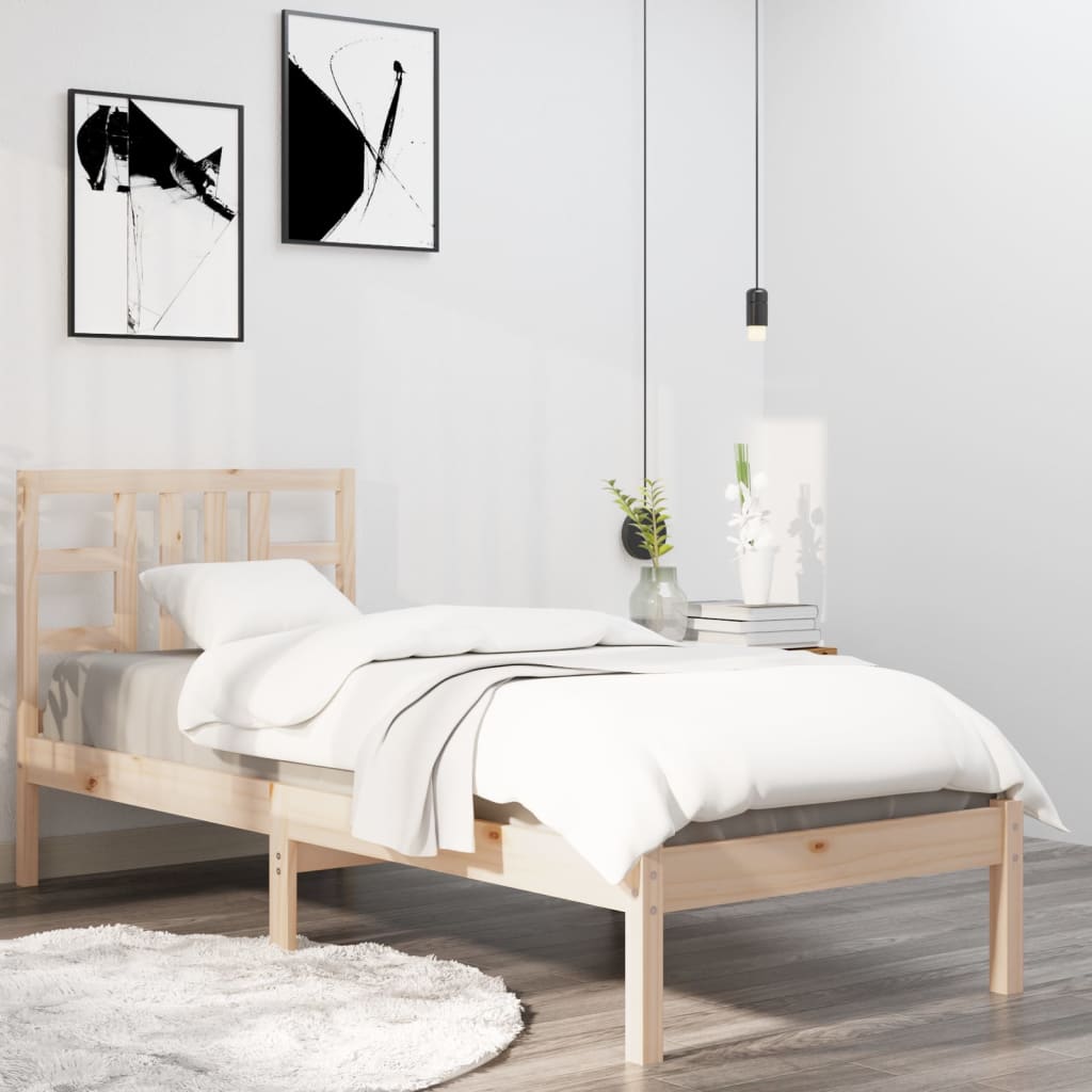 vidaXL Okvir za krevet od masivnog drva 90 x 200 cm - cover