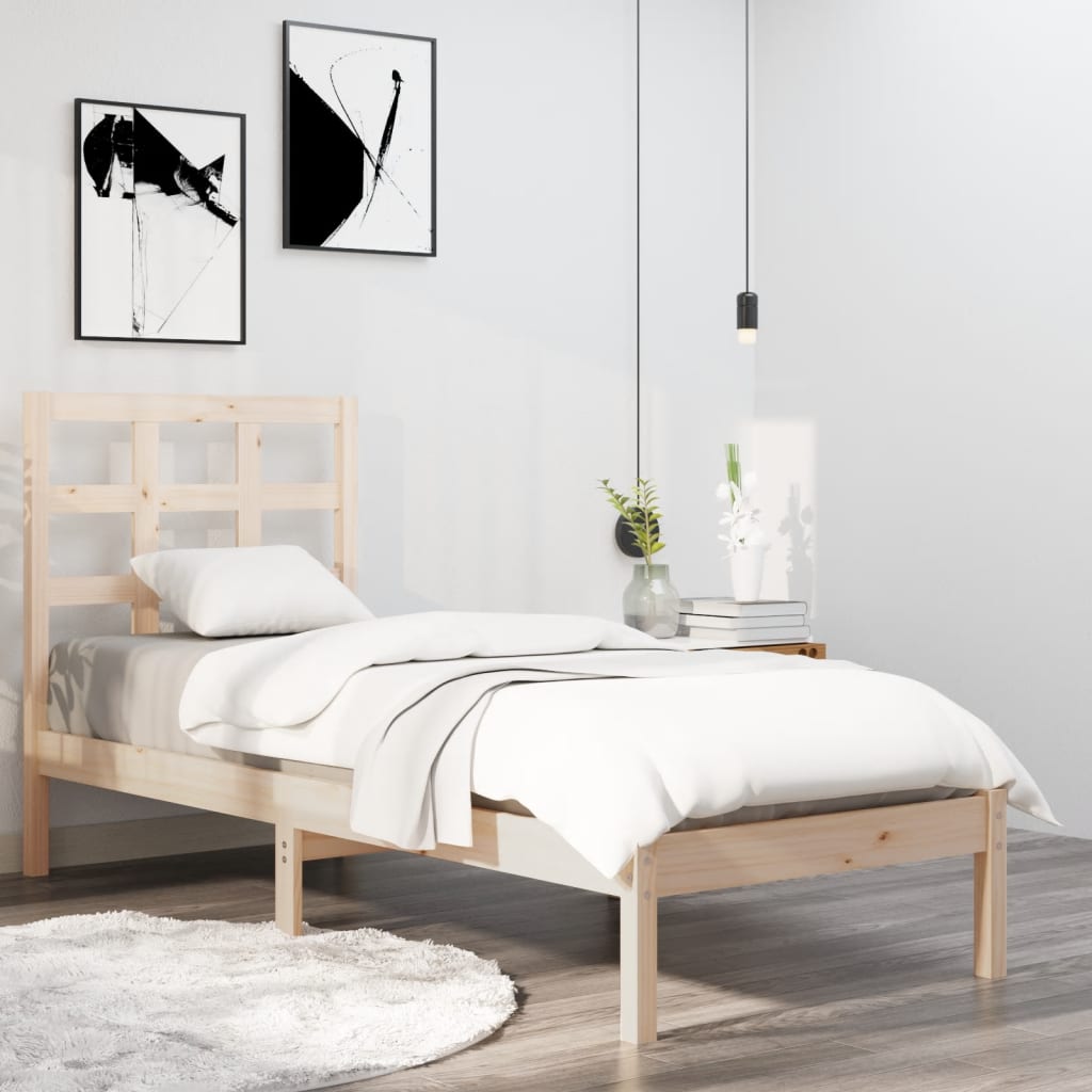 vidaXL Okvir za krevet od masivnog drva 90 x 190 cm jednokrevetni - cover