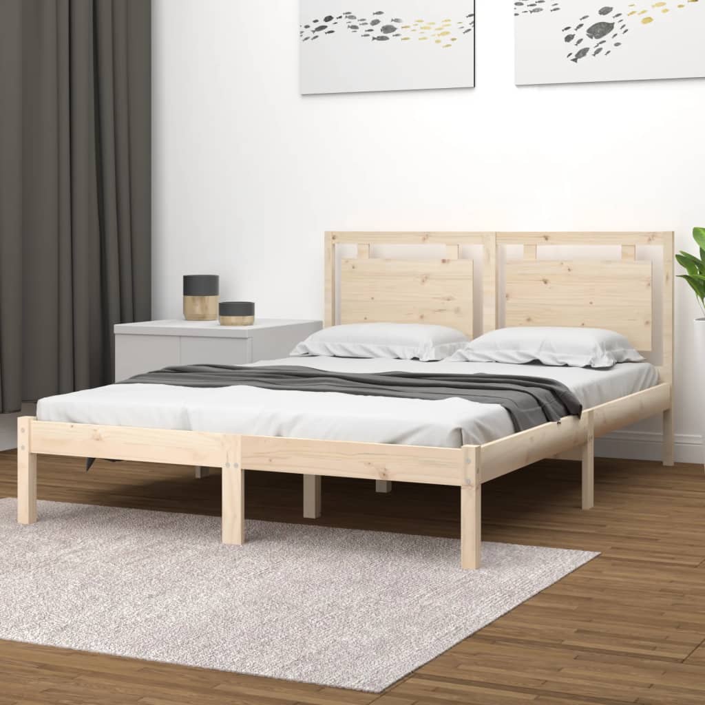 vidaXL Okvir za krevet od masivnog drva 160 x 200 cm - cover