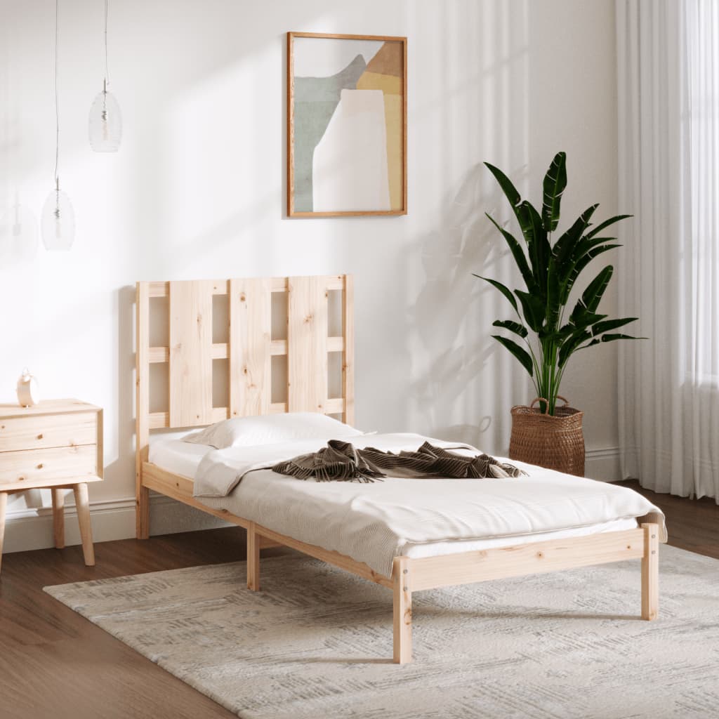 vidaXL Okvir za krevet od masivne borovine 90 x 200 cm - cover