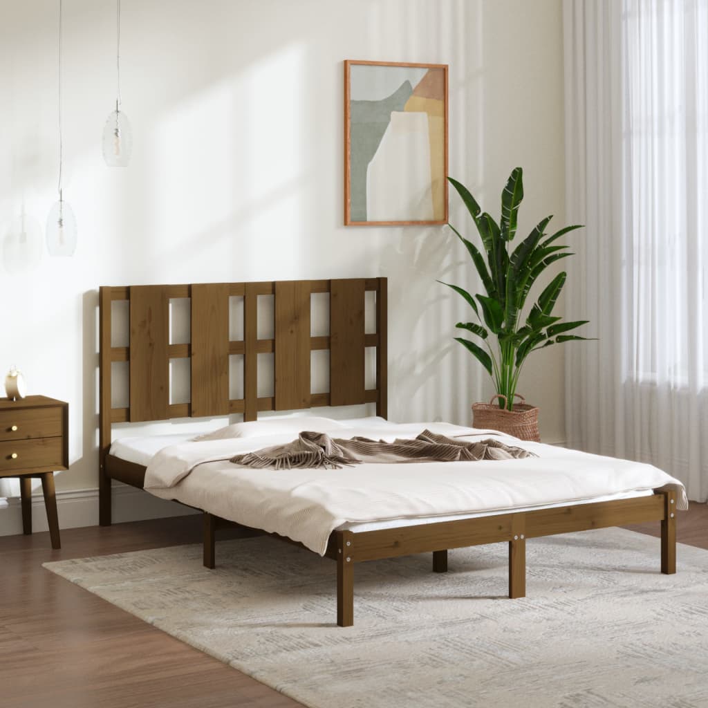 vidaXL Okvir za krevet od masivne borovine boja meda 120 x 200 cm - cover