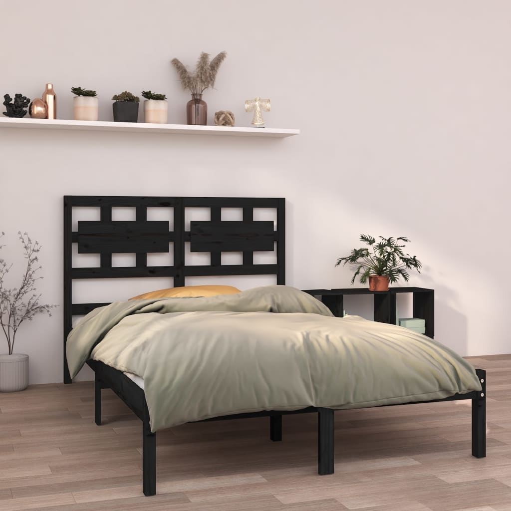 vidaXL Okvir za krevet od masivne borovine crni 140 x 200 cm - cover