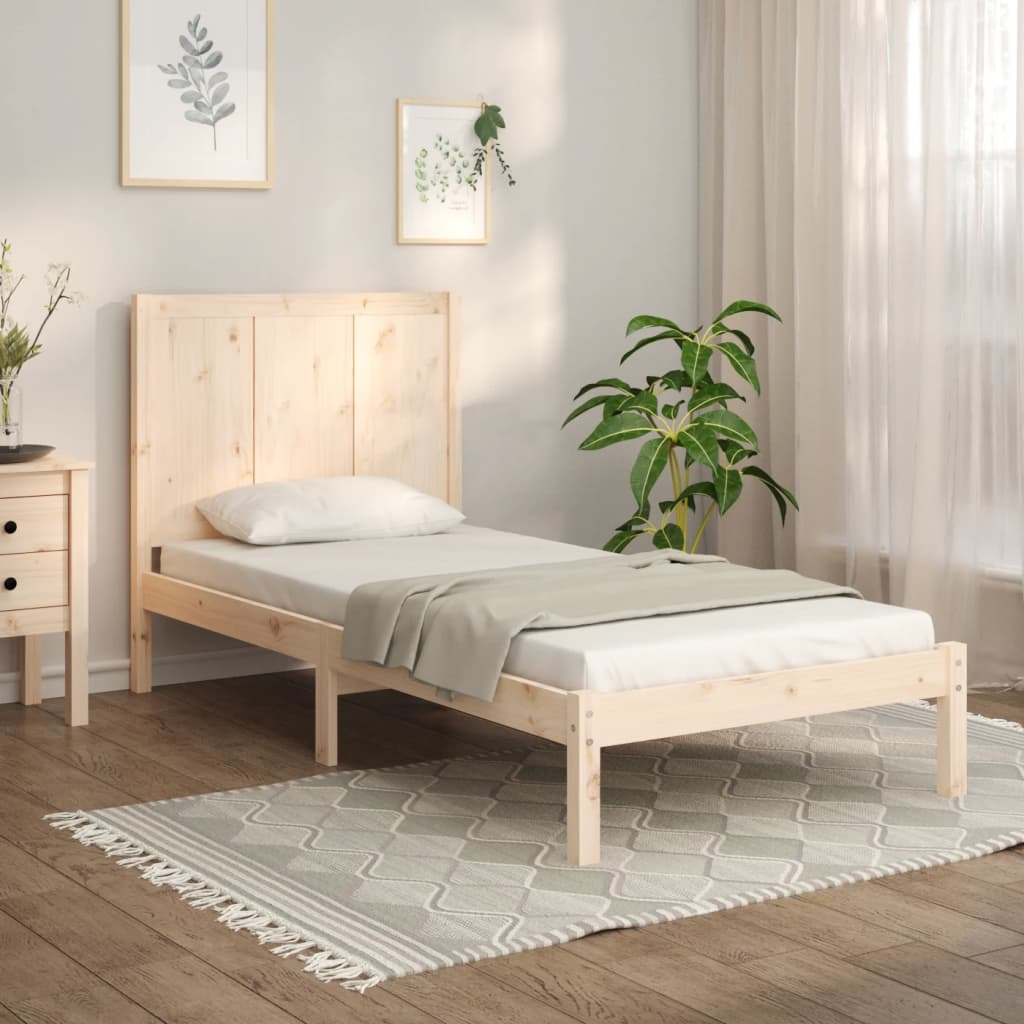 vidaXL Okvir za krevet od masivne borovine 90x190 cm jednokrevetni - cover