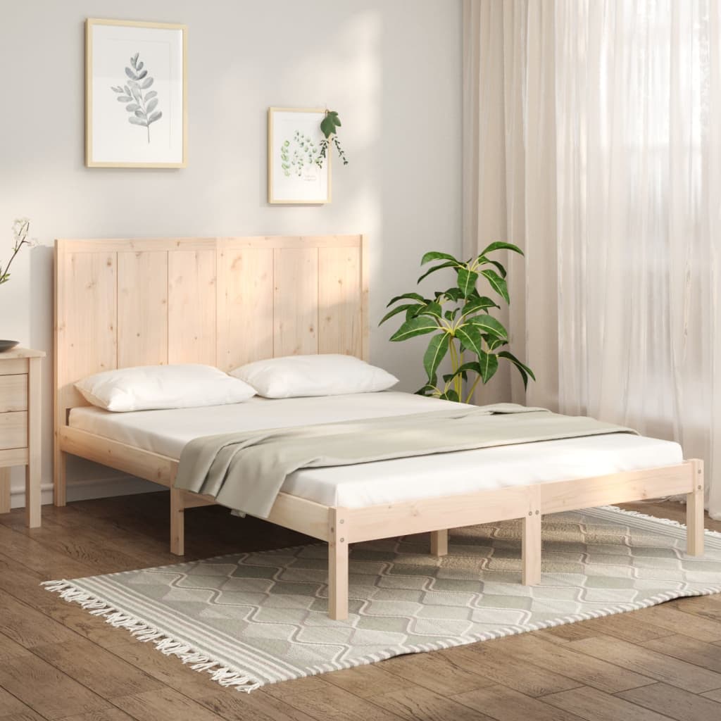 vidaXL Okvir za krevet od masivne borovine 140 x 190 cm - cover