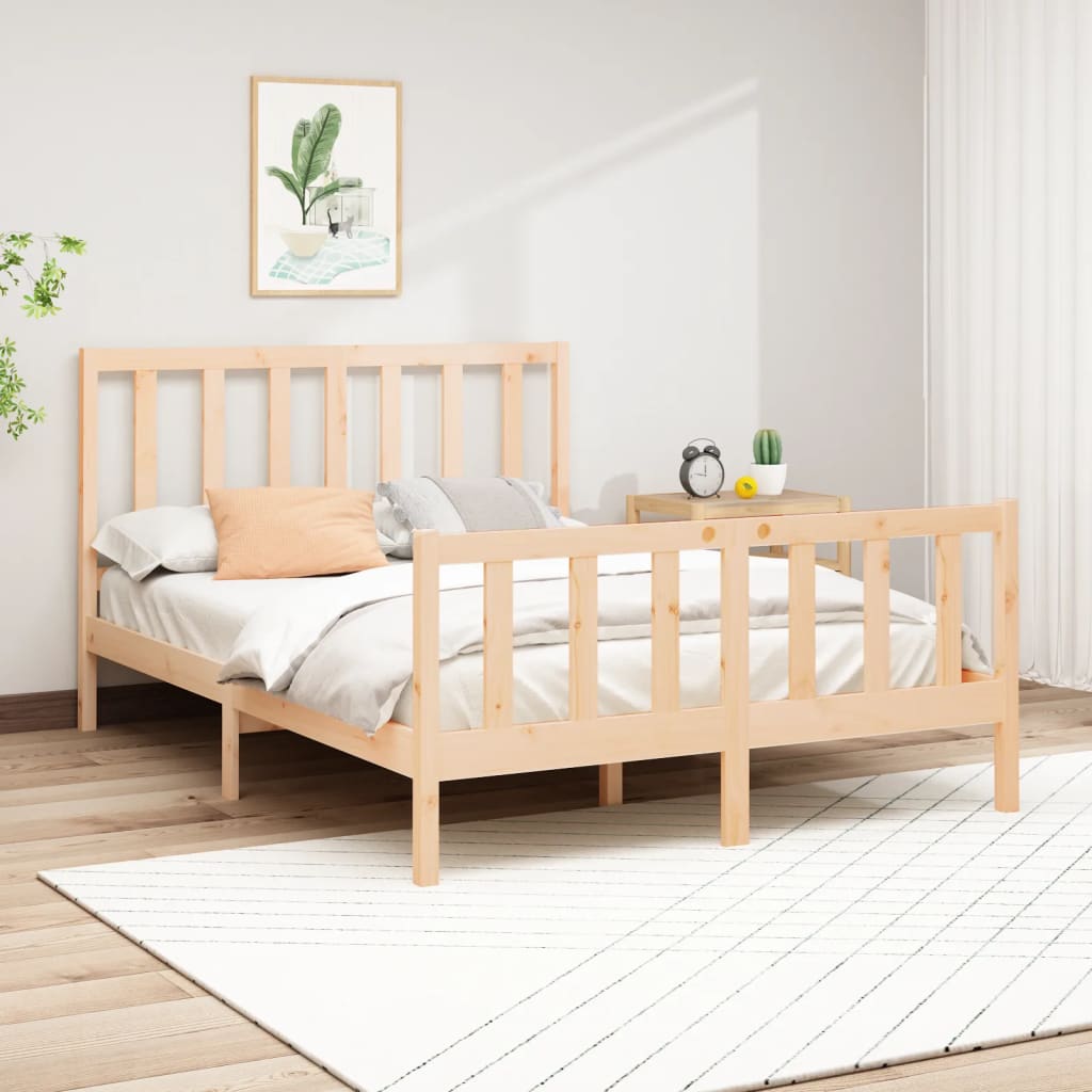 vidaXL Okvir za krevet od masivne borovine 160 x 200 cm - cover