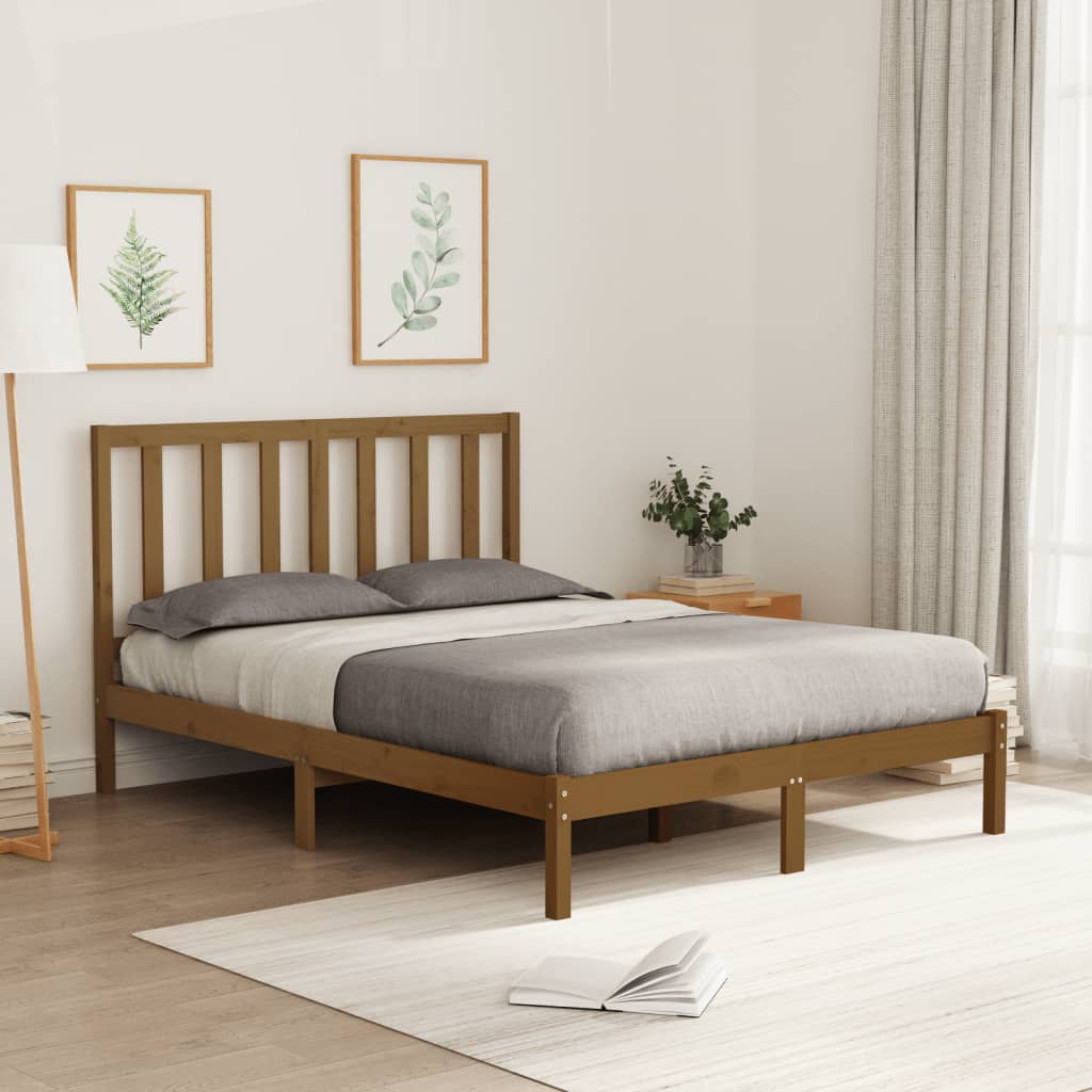 vidaXL Okvir za krevet od masivnog drva boja meda 120 x 200 cm - cover