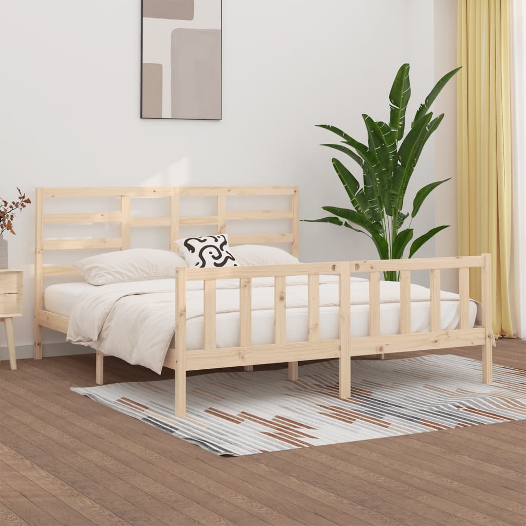 vidaXL Okvir za krevet od masivne borovine 200 x 200 cm - cover