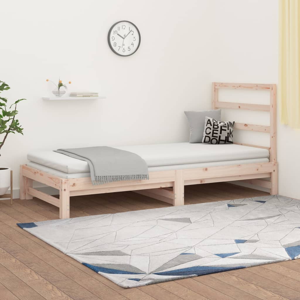 vidaXL Dnevni ležaj na izvlačenje 2 x (90 x 200) cm masivna borovina - cover