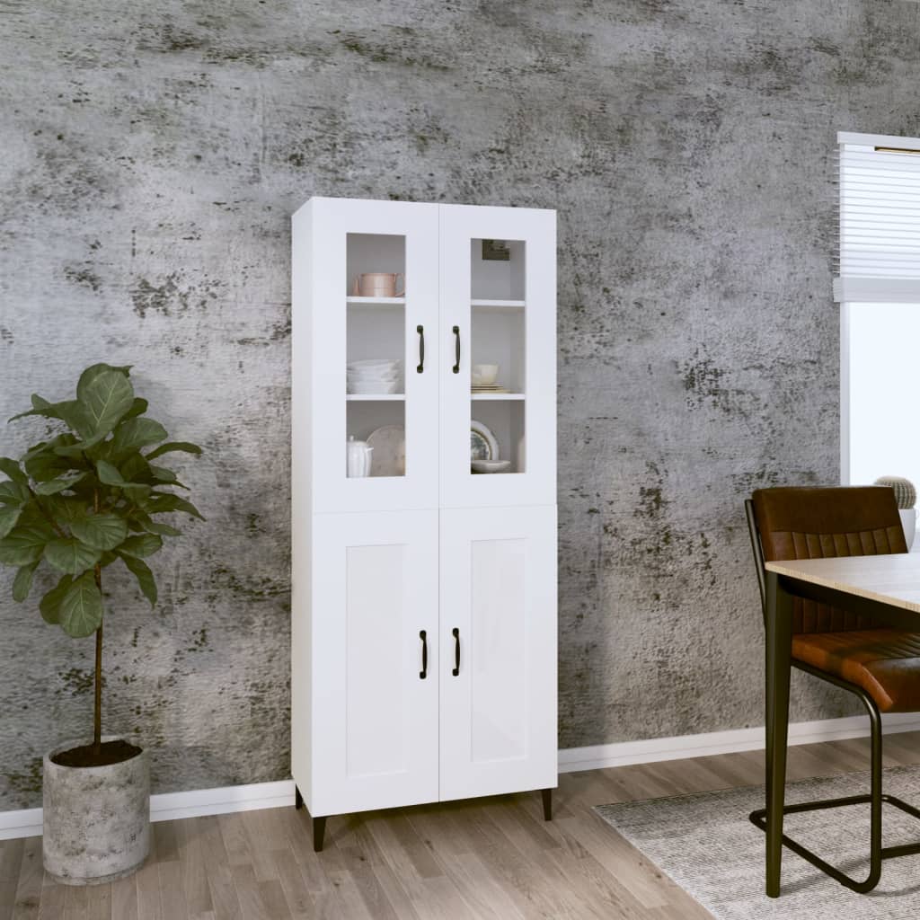 vidaXL Visoka komoda bijela 69,5x34x180 cm konstruirano drvo - cover