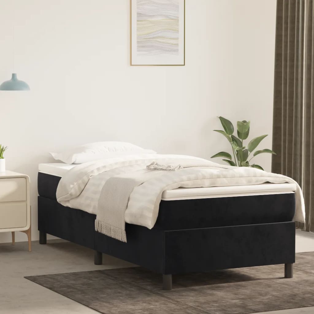 vidaXL Okvir za krevet crni 90x200 cm baršunasti - cover