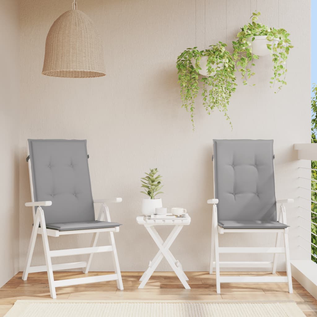 vidaXL Jastuci za vrtne stolice 2 kom sivi 120 x 50 x 3 cm od tkanine - cover