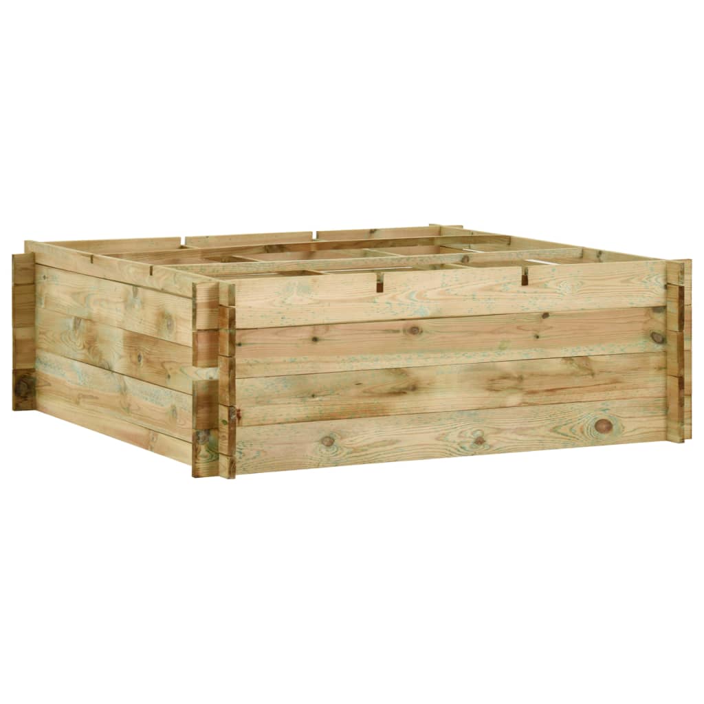 vidaXL Povišena gredica za povrće impregnirana borovina 120x120x40 cm - cover