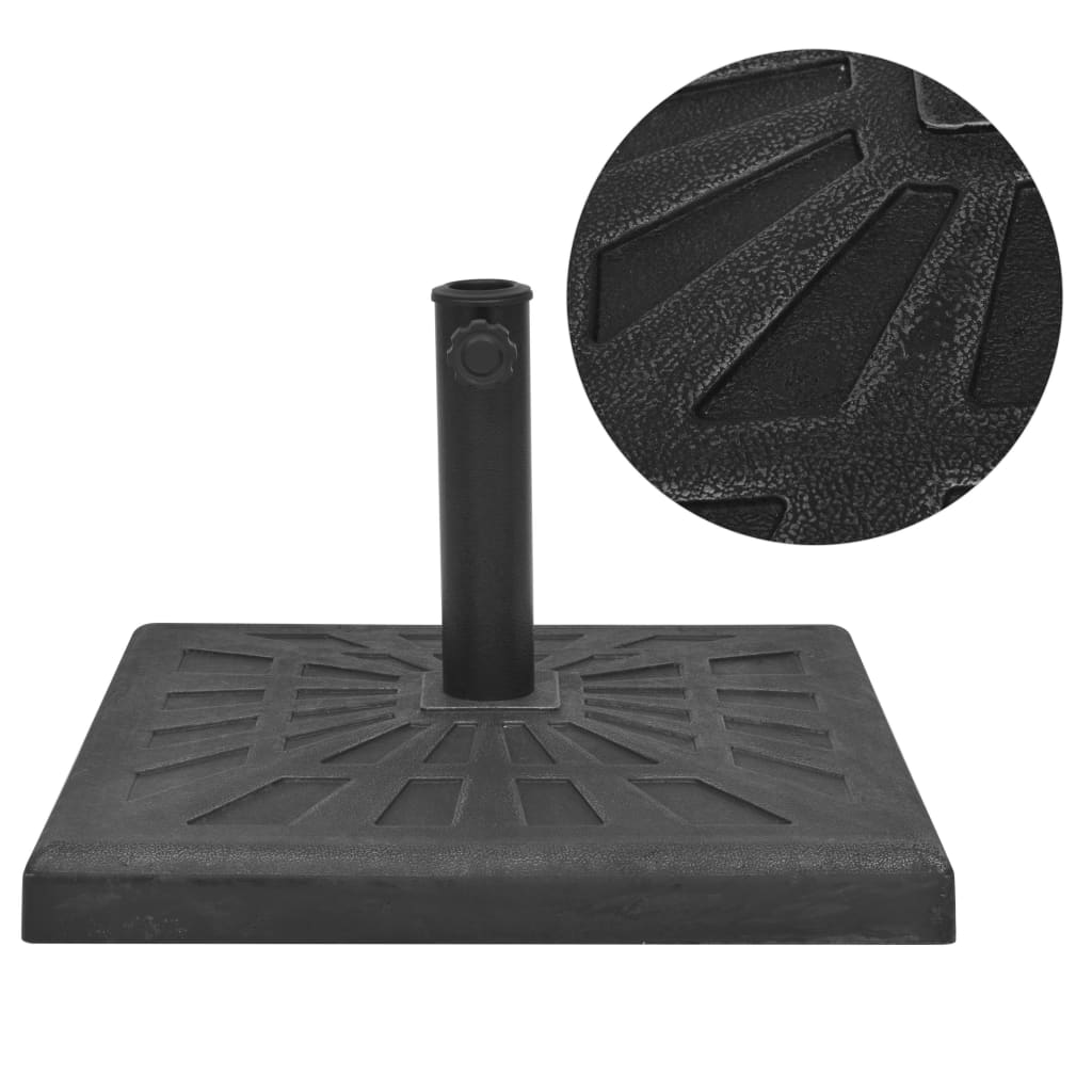 vidaXL Stalak za Suncobran od Smole Pravokutni Crni 12 kg - cover