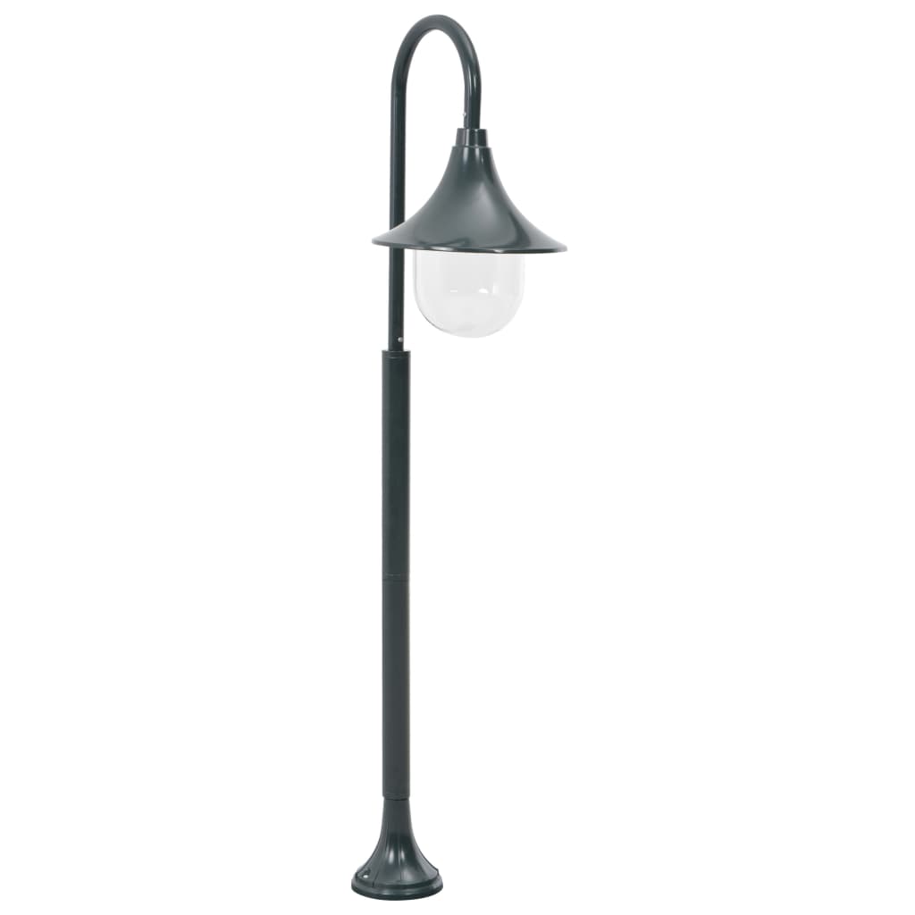 vidaXL Vrtna stupna svjetiljka od aluminija E27 120 cm tamnozelena - cover