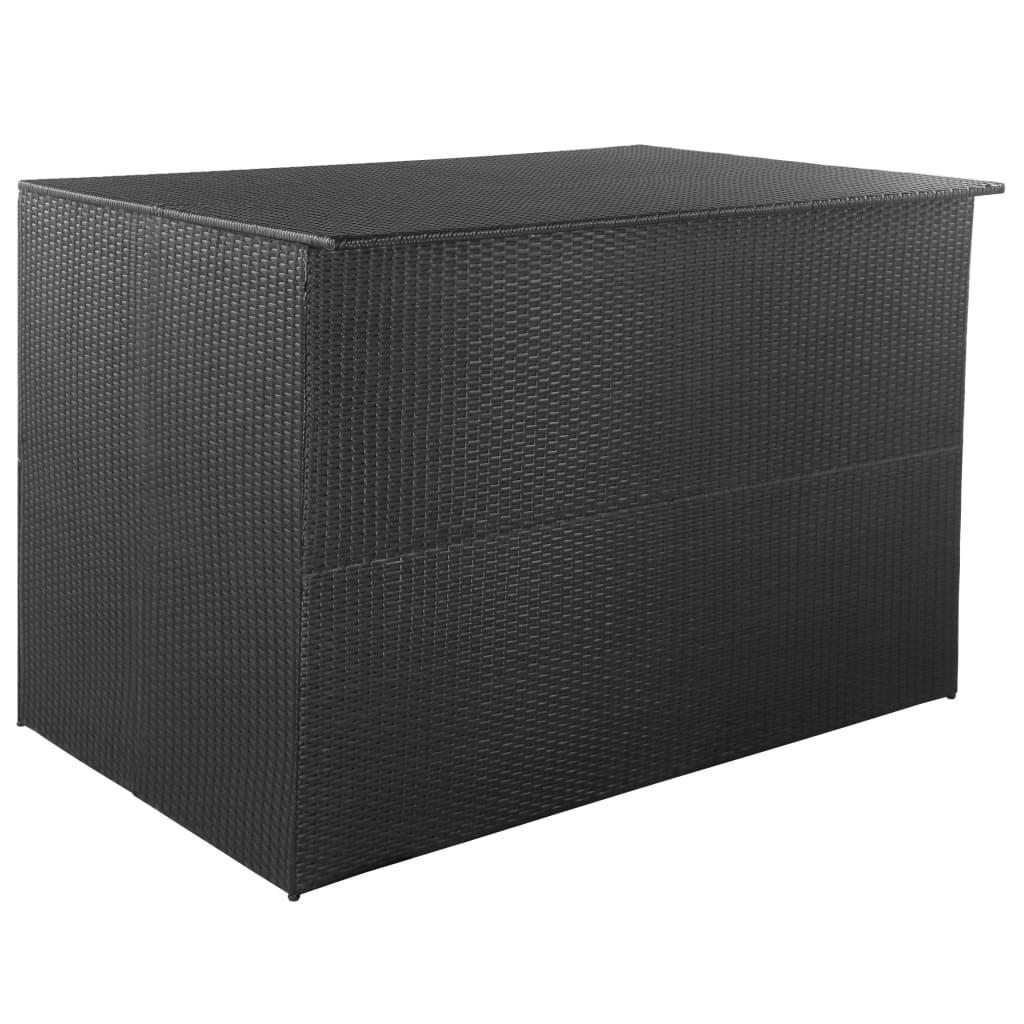 vidaXL Vrtna kutija za pohranu crna 150 x 100 x 100 cm od poliratana - cover