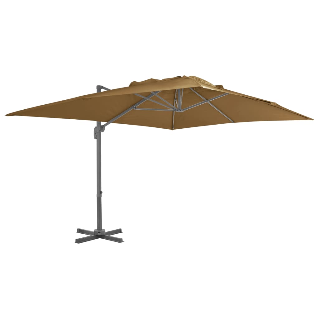 vidaXL Konzolni suncobran s aluminijskom šipkom 400 x 300 cm bež - cover
