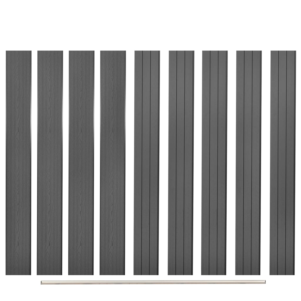 vidaXL Zamjenske daske za ogradu 9 kom WPC 170 cm sive - cover