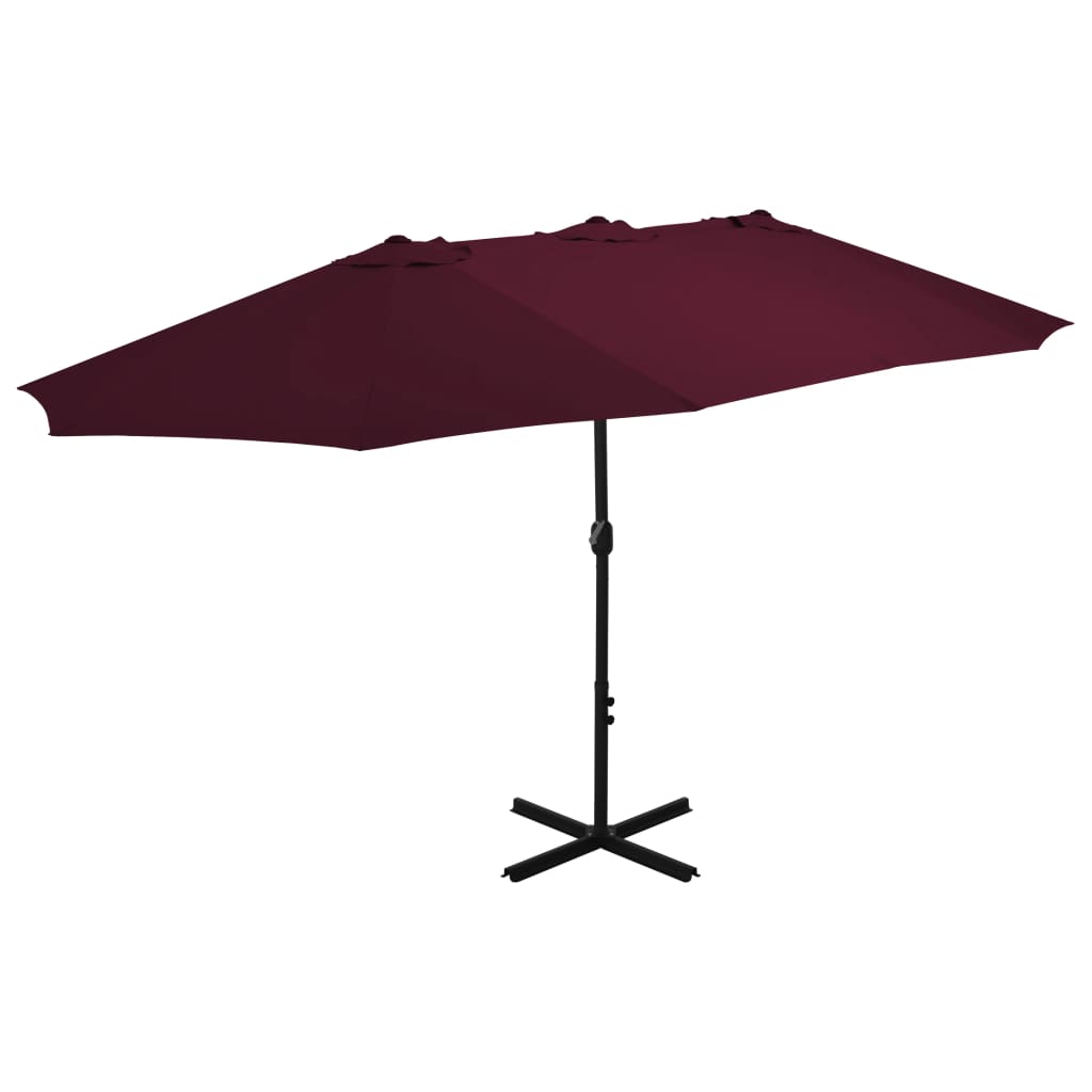 vidaXL Vrtni suncobran s aluminijskom šipkom 460 x 270 cm bordo - cover