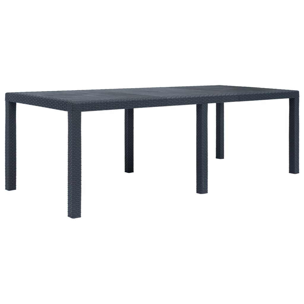 vidaXL Vrtni stol antracit 220 x 90 x 72 cm plastika s izgledom ratana - cover