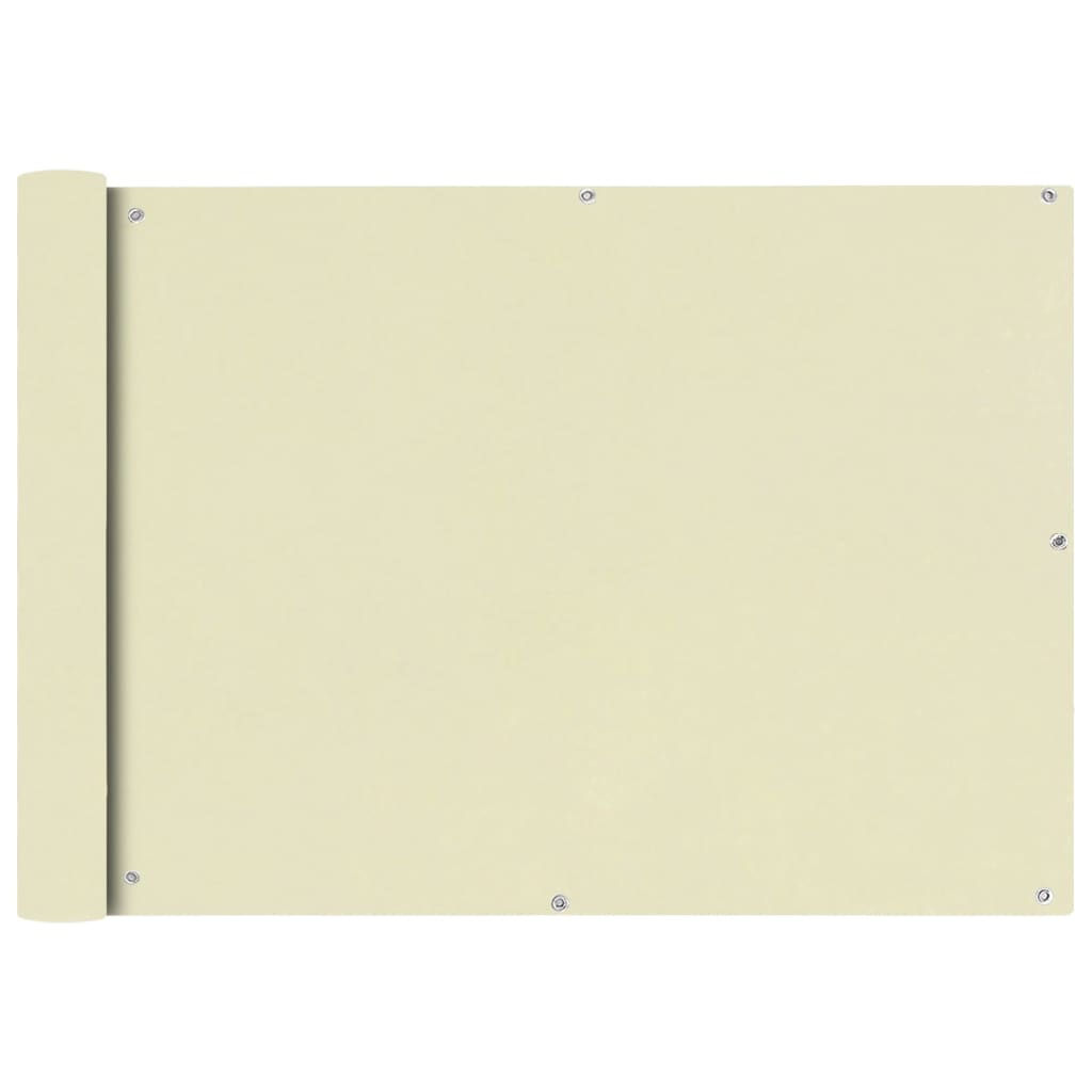 vidaXL Balkonska Zaštita Oxford Tkanina Krem boje 75x600 cm - cover