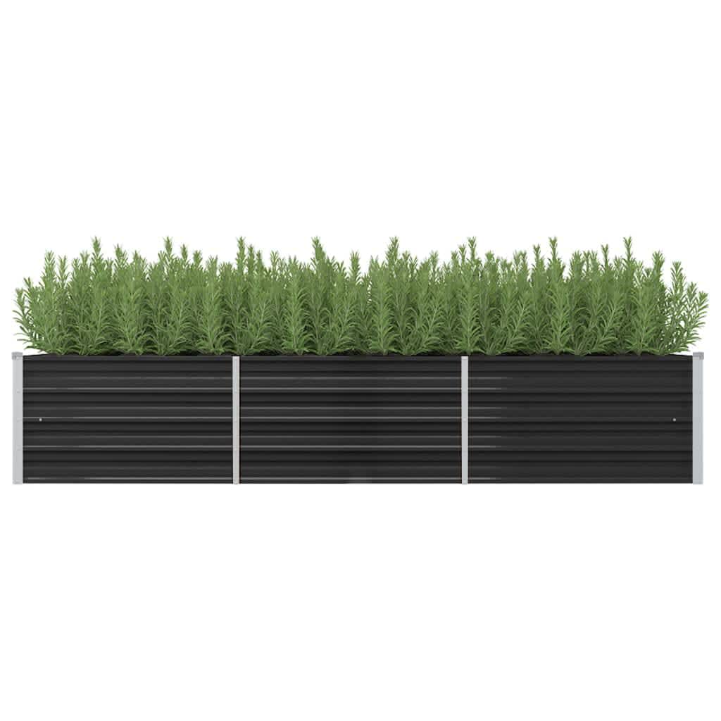 vidaXL Povišena vrtna gredica antracit 240x80x45 cm pocinčani čelik - cover